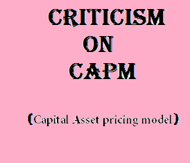 criticism on CAPM